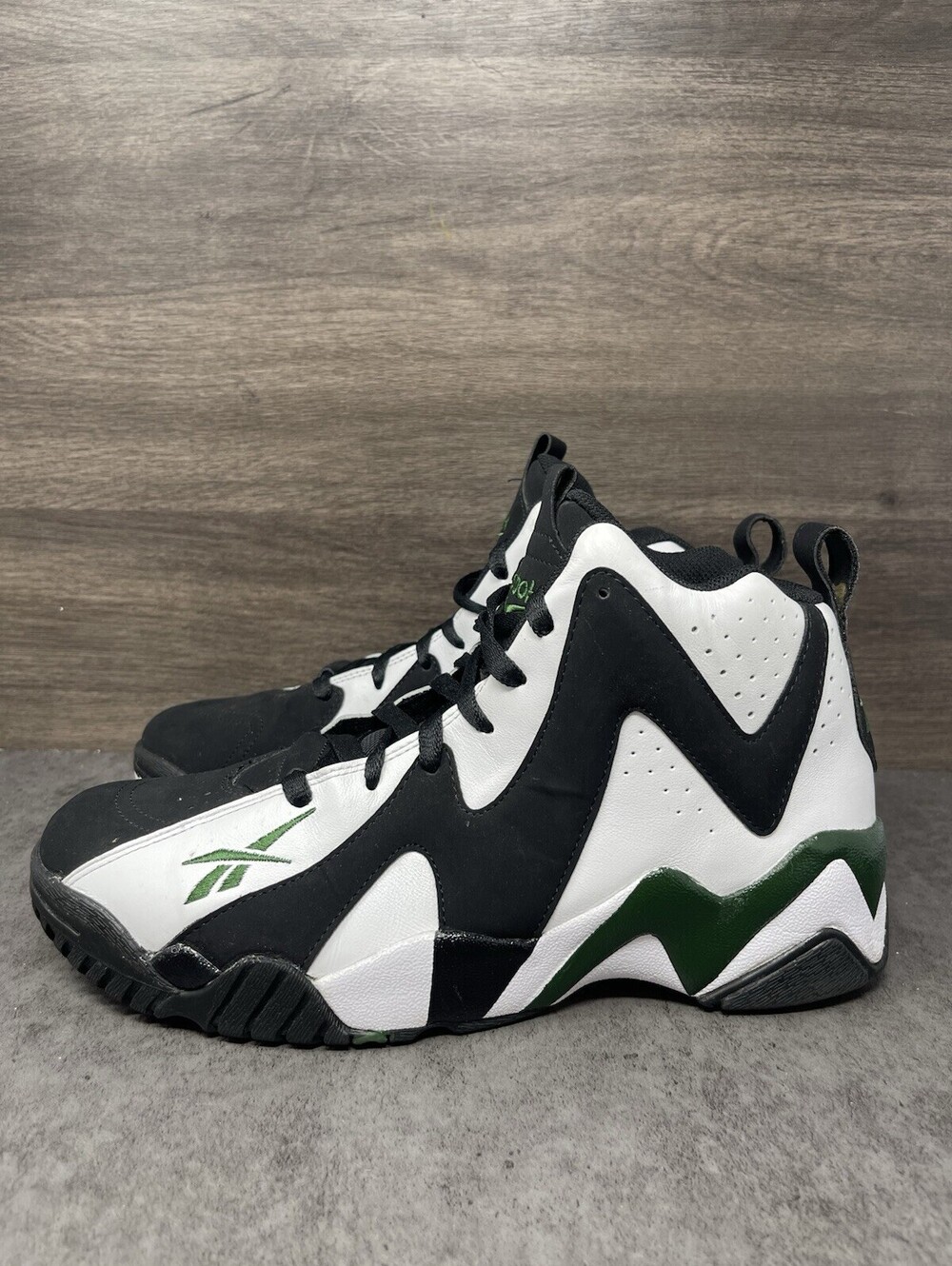 Reebok Kamikaze II OG Shawn Kemp Sonics Size 10 Mens Black White Green Lot FY751